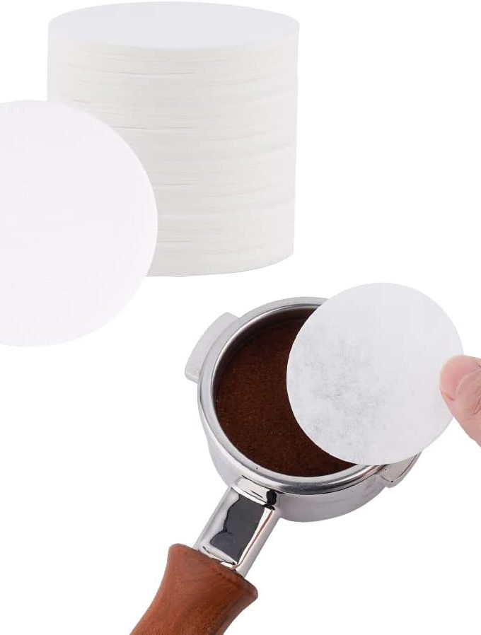 55mm Espresso Paper Filters - 100 Pcs Unbleached Coffee Filter Papers, Compatible with 58mm Bottom  Baskets and Espresso Machine Handles