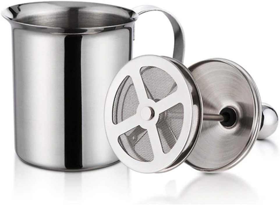 304 Stainless Steel Double-layer Manual Foamer for Milk Coffee, etc. (27 oz)