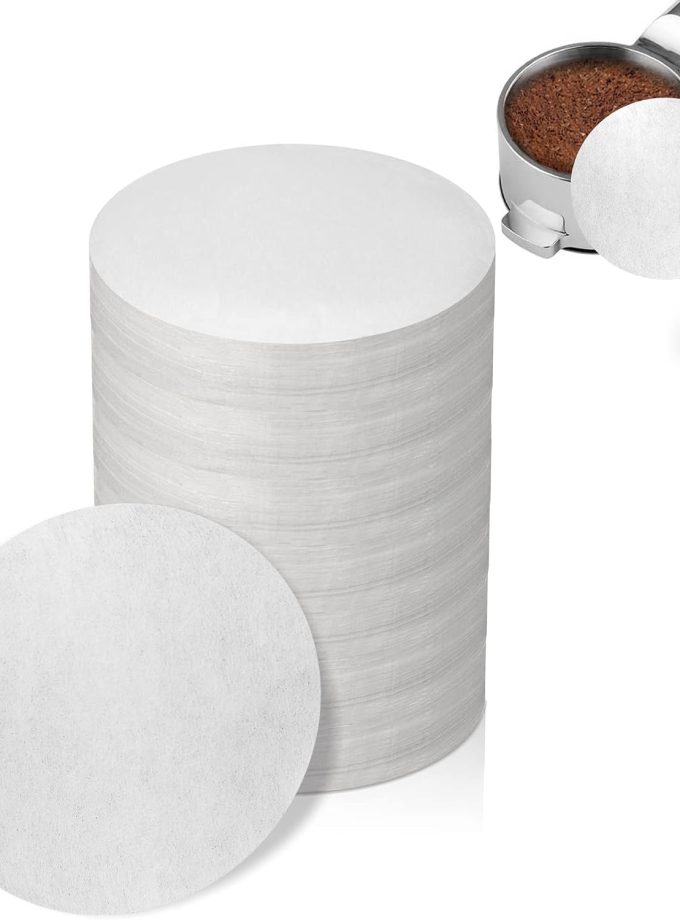 500 Pcs Coffee Paper Filter for Espresso Coffee Maker, 58 mm Unbleached Espresso Filter Puck Screen  Paper Compatible with ,  Coffee and Other Espresso Machine