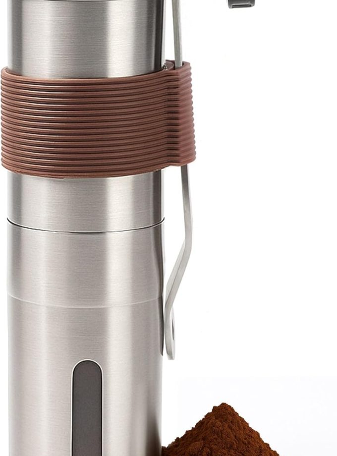 Manual Coffee Grinder with Ceramic  Mill for Espresso, French Press - 2 Cups Capacity(1.2oz) - Adjustable Settings - Portable Hand Coffee Bean Grinder for Home and Camping - Hand Crank