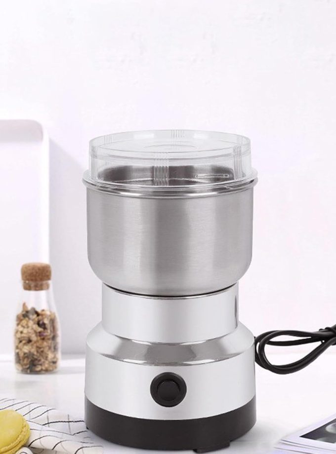 Stainless Steel Electric Coffee Grinder, Quiet Spice Grinder, One Touch Coffee Mill for Beans, Spices and More