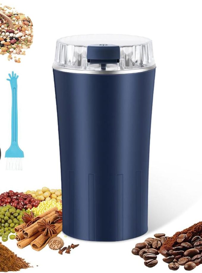 Electric Coffee Grinder, coffeeBean and Spice Grinder,300w powerful power portable With Heavy-DutyStainless Steel Grind Blades