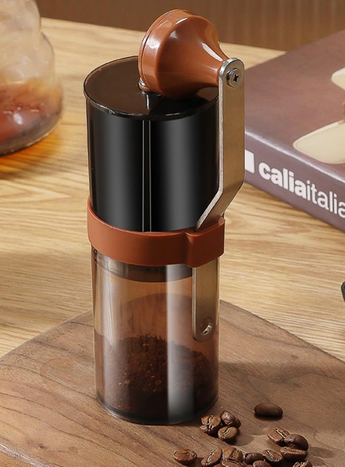 Portable Manual Coffee Grinder- Ceramic , Adjustable Coarse to Fine, 30g Beans & 60ml Powder, Hand Coffee Bean Mill with Detachable Handle for Espresso, French Press, Camping