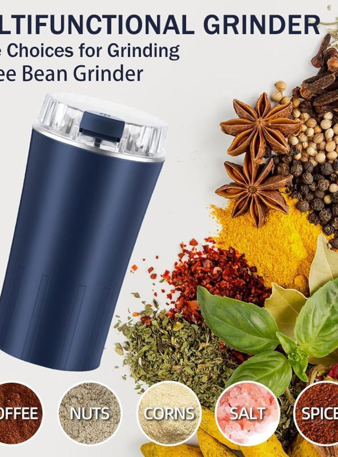 Electric Coffee Grinder, coffeeBean and Spice Grinder,300w powerful power portable With Heavy-DutyStainless Steel Grind Blades