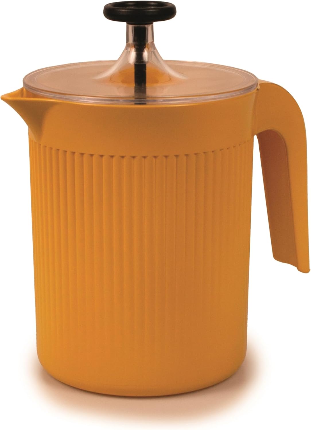 Milk Frother, Manual Milk Frother for Cappuccino, Manual Milk Foam Maker, Cream Color, 0.50 L, 10 x 14.5 x 15.3 cm, Made in Italy